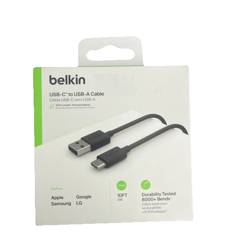 Belkin USB-C to USB-A White Cable (3M /10ft) for Apple/Samsung/Google/LG .‎